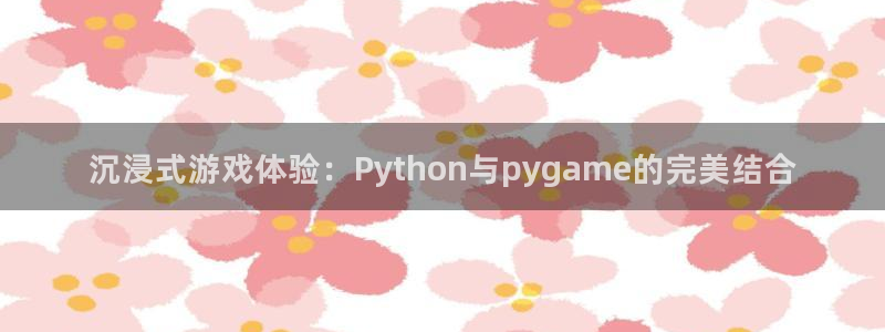 28大神眯牌：沉浸式游戏体验：Python与pygame的完